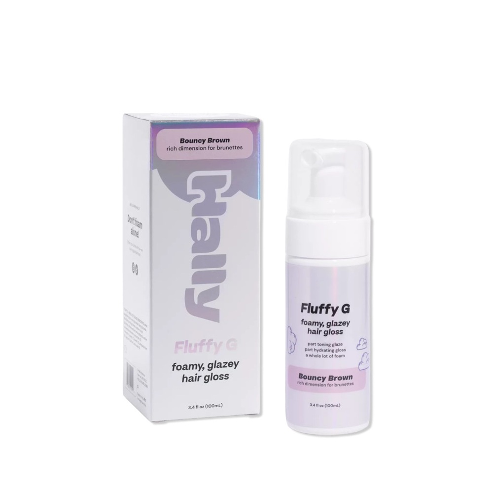 (Pack of 2) HALLY Fluffy G, Foamy Glazey Hair Gloss in shade Bouncy Brown